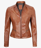 Women's Quilted Leather Jacket
