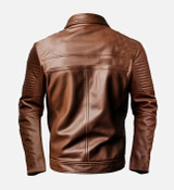 Men's Biker Leather Brown Jacket