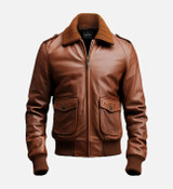 Men's Brown Bomber Aviator Leather Jacket Men's Brown Bomber Aviator Leather Jacket