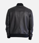 Men's Bomber Black Leather Jacket