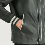 Men's Willis Green Leather Varsity Jacket