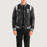 Men's Liberte Illinois Black Leather Varsity Jacket
