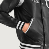 Men's Liberte California Black Leather Varsity Jacket