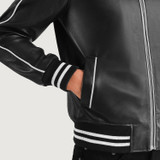 Men's Cooper Black Leather Varsity Jacket
