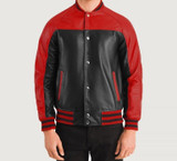 Men's Terrance Style Varsity Leather Jacket