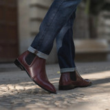 Men's Maroon Leather Boots