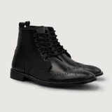 Brogues Derby Black Leather Boots Brogues Derby Black Leather Boots