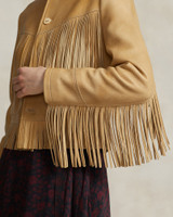 Women's Fringe Waxed Leather Jacket