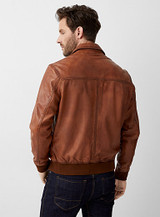 Men's Bomber Brown Genuine Leather Jacket
