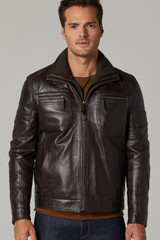 Dark Brown Men's Leather Jacket Dark Brown Men's Leather Jacket
