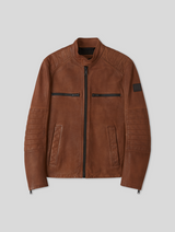 Casual Brown Biker Leather Jacket