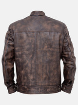Men's Faded Brown Distressed Leather Jacket