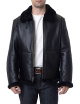 Men's Sheepskin B3 Jacket In Black