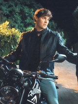 Noah Beck Sidelined The QB and Me 2024 Drayton Lahey Black Jacket