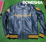 ALD X Porsche 993 Leather Green Jacket Back ALD X Porsche 993 Leather Green Jacket Back