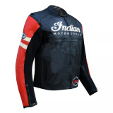 New Men's Indian Motorcycle Black & Red Genuine Cowhide Biker Leather Jacket