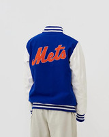 Jorde Calf Men's Varsity NY Letterman Mets Basketball Bomber Style Jacket