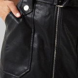 Kayla Women’s Black Leather Skirt