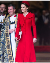 Commonwealth Day Kate Middleton Red Bow Coat