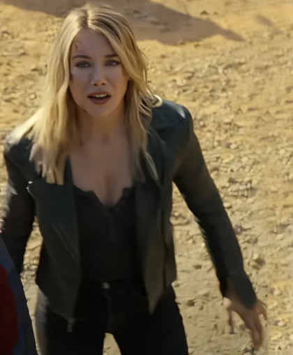 Emilia Harcourt Peacemaker Jennifer Holland Leather Jacket