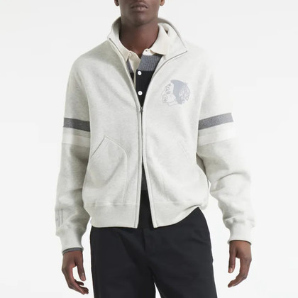 Chicago Blackhawks Leafs Heather Gray Fleece Jacket