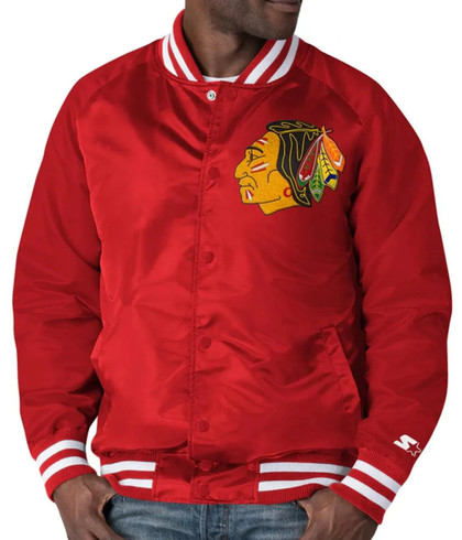 Red Chicago Blackhawks Retro Starter Jacket