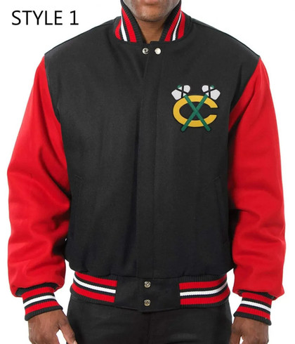 Chicago Blackhawks Wool Bomber Jacket