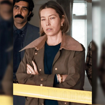 The Better Sister Jessica Biel Brown Jacket