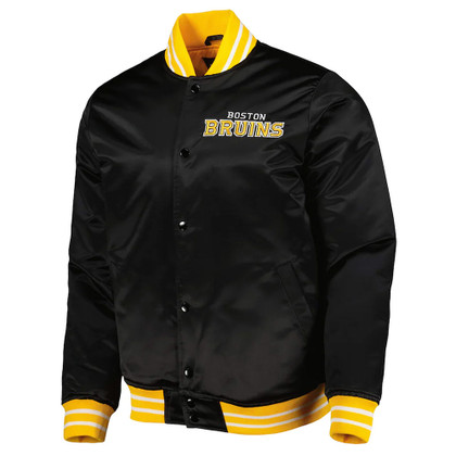 Boston Bruins Black Satin Jacket