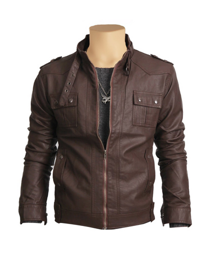 Mens Brown Motercycle Leather Jackets