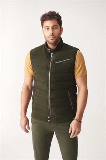 Men's Seaweed Green Suede Leather Vest Men's Seaweed Green Suede Leather Vest