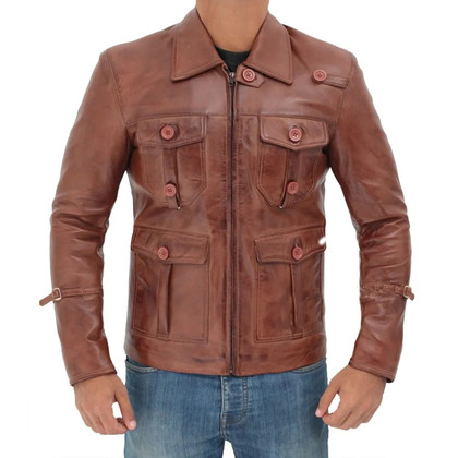 Men's Vintage Biker Brown Leather Jacket Men's Vintage Biker Brown Leather Jacket