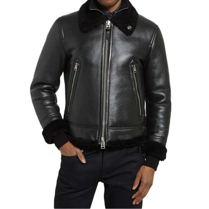 Men's Genuine Leather Shearling Jacket
