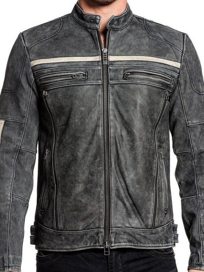 Men Distressed Biker Vintage Cafe Racer Leather Jacket Men Distressed Biker Vintage Cafe Racer Leather Jacket