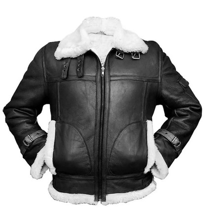 Men's Aviator RAF B3 Shearling Bomber Real Leather Jacket