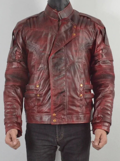 Mens Designer Maroon Genuine Biker Leather Jacket