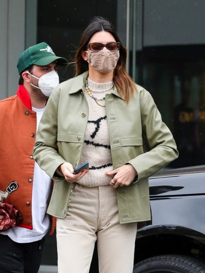 Kendall Jenner Green Leather Jacket Kendall Jenner Green Leather Jacket