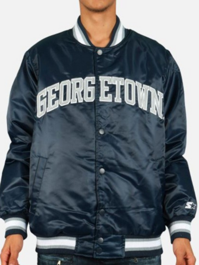 Men’s Blue Georgetown Bomber Jacket Men’s Blue Georgetown Bomber Jacket