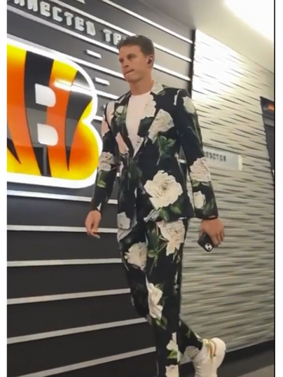 Mens Joe Burrow Floral Suit