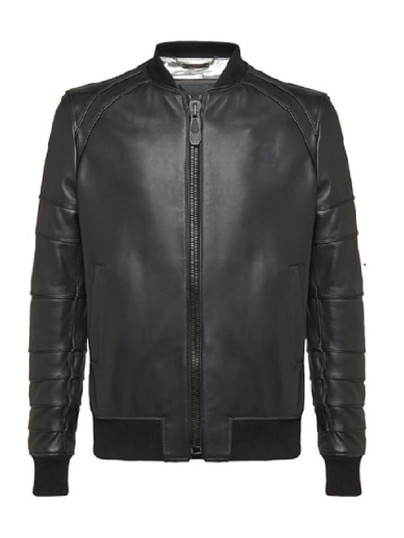 Mens Bomber Black Leather Jacket Mens Bomber Black Leather Jacket