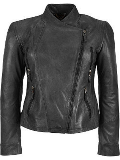 Woman's Atramentous Asymm BLack leather Jacket