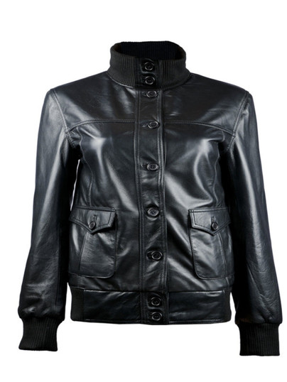 New Women Black Bomber Leather Jacket New Women Black Bomber Leather Jacket
