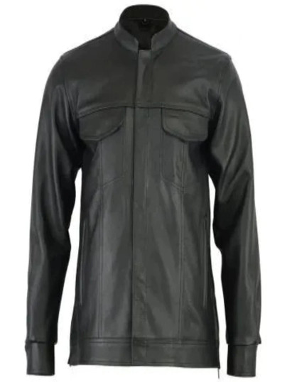 Mens Impressive Look Real Black Leather Shirt Mens Impressive Look Real Black Leather Shirt