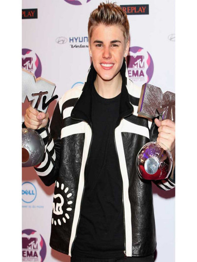 Justin Bieber MTV European Music Awards Leather Jacket Justin Bieber MTV European Music Awards Leather Jacket
