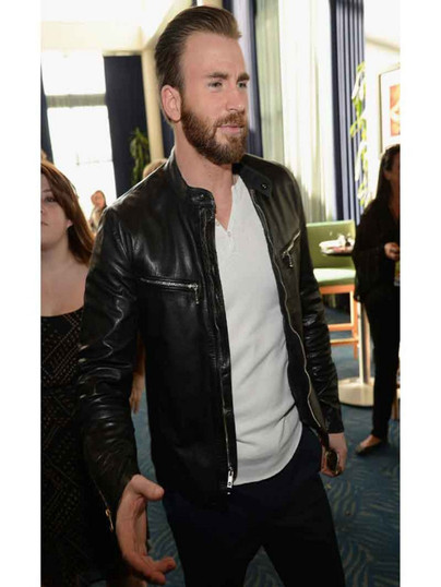 Chris Evans MTV Movie Awards Black Leather Jacket Chris Evans MTV Movie Awards Black Leather Jacket