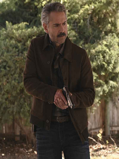 Big Sky 2020 Omar Metwally Brown Suede Leather Jacket
