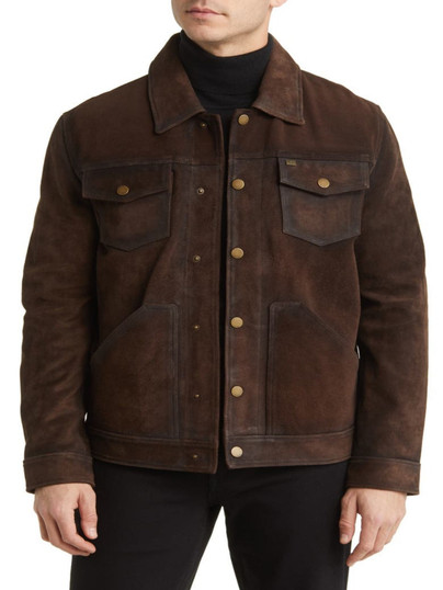 Mens Brown Suede Leather Trucker Jacket Mens Brown Suede Leather Trucker Jacket
