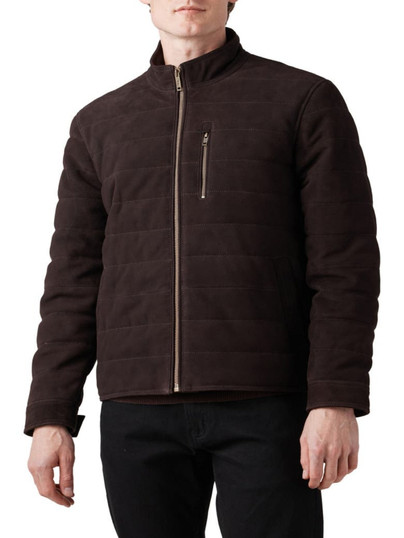 Mens Brown Designer Leather Bomber Jacket