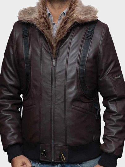 Spiderman Homecoming Adrian Toomes Brown Shearling Jacket