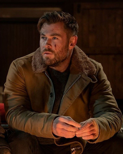Extraction 2 Chris Hemsworth Shearling Brown Jacket
